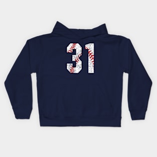 Vintage #31 Baseball Laces Baseball Mom Jersey Love Baseball Kids Hoodie